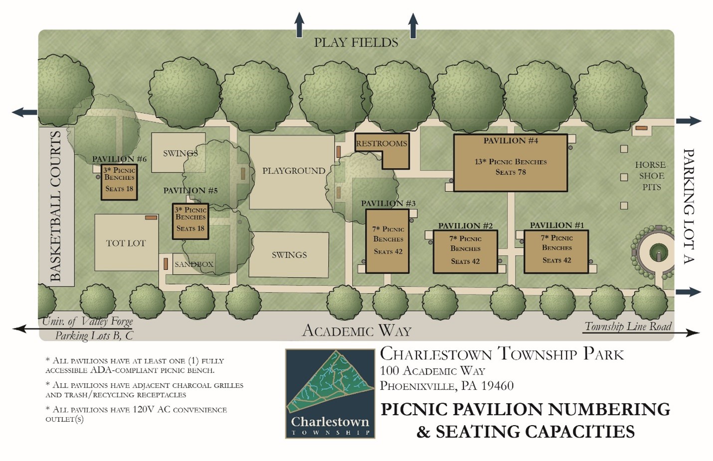 Map of the park pavilions