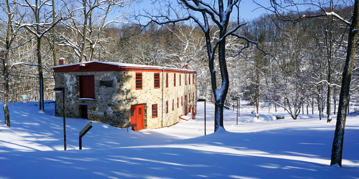 Photograph of the Charlestown Mill in winter