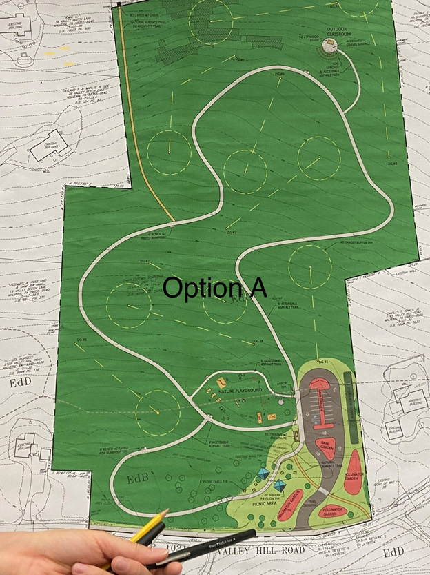 Map displaying Option A