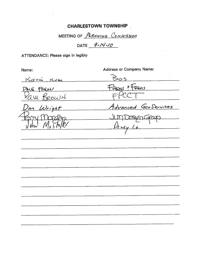 Sign-in sheet #2, 9/14/2010